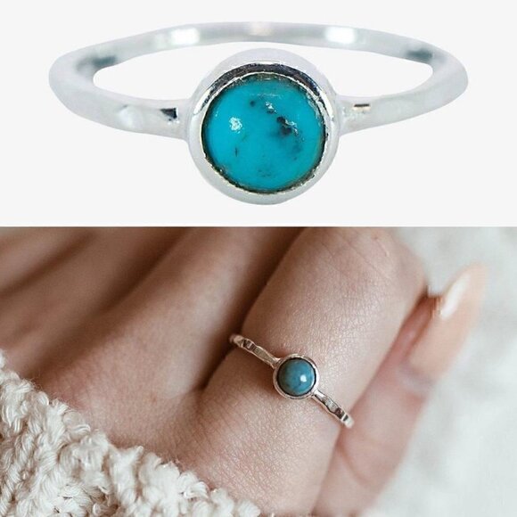 Pura Vida Ring 925 Silver Turquoise Boho Ring Size 7 - Picture 4 of 15